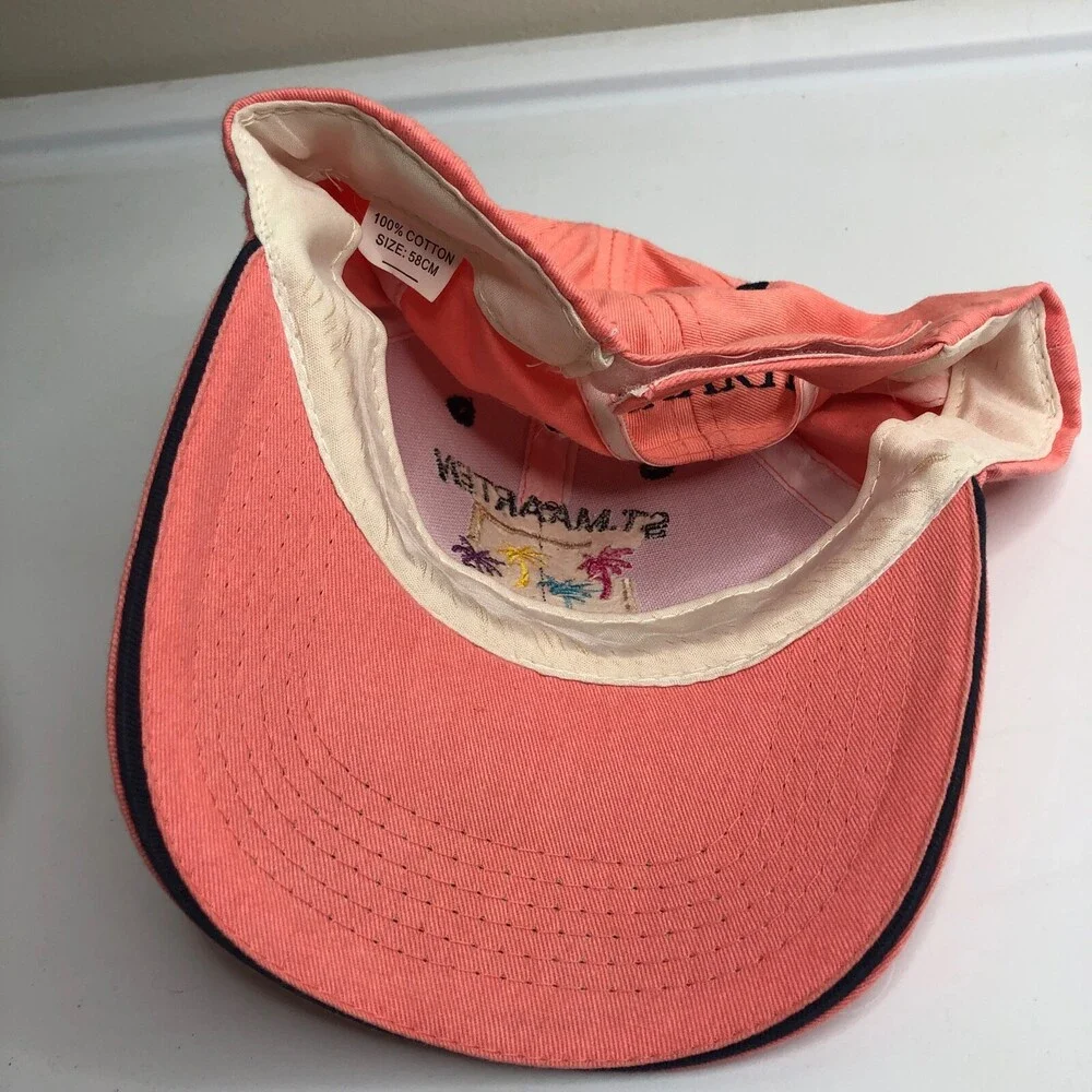 Florida Hat Women Pink Adjustable Strap Baseball Cap Island Palm Tree St Maarten